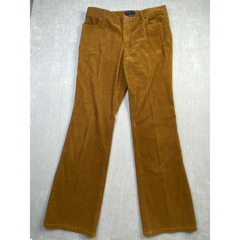 Talbots Curvy Fit Corduroy Pants Size 10 Camel Brown Bootcut Stretch Cotton Wale